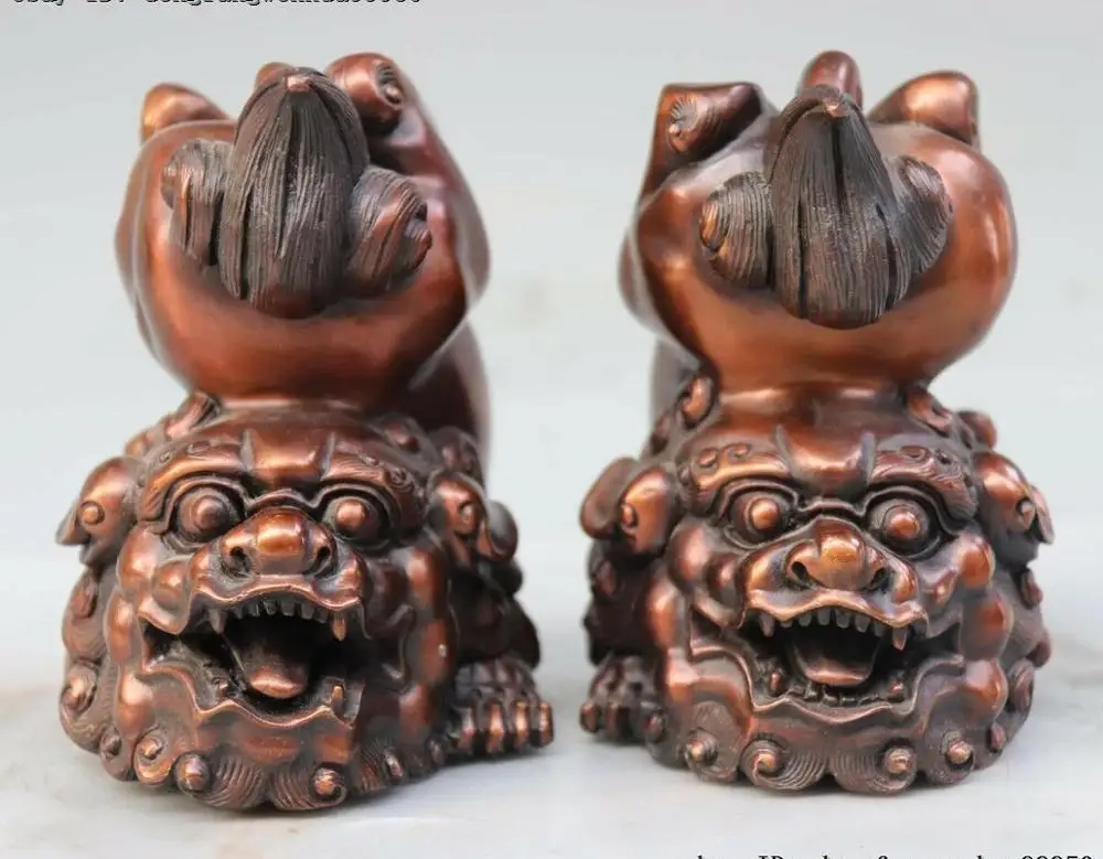 Китайская Модель FengShui Чистая медь и бронза Fu Foo, собака, статуя льва, пара
Китайская Модель FengShui Чистая медь и бронза Fu Foo, собака, статуя льва, пара