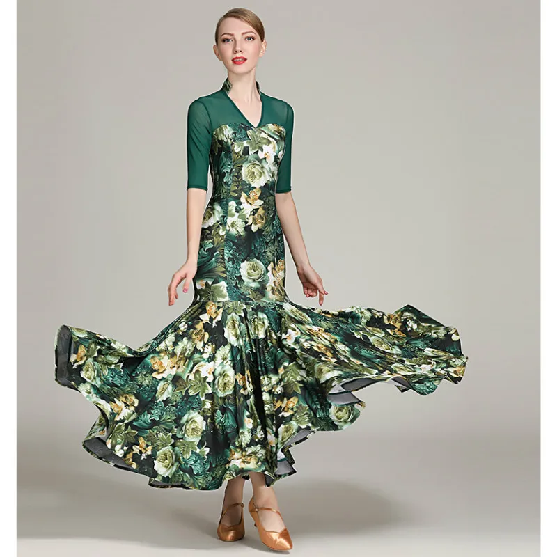 Lady Waltz Dancing Dress Mid - Sleeve Vertical Collar Printed Morden Dancing Dress Ballroom National Standard Dance Wear D0751
Lady Waltz Dancing Dress Mid - Sleeve Vertical Collar Printed Morden Dancing Dress Ballroom National Standard Dance Wear D0751