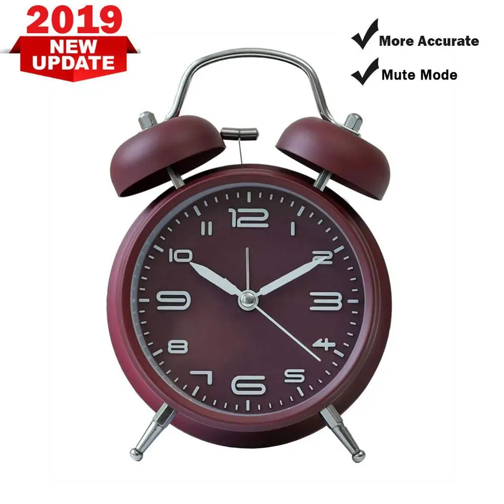 Ticking 4" Twin Bell Alarm Clock Metal Frame 3D Dial with Backlight Function Desk Table Clock for Home and Office Midnight Black
Ticking 4" Twin Bell Alarm Clock Metal Frame 3D Dial with Backlight Function Desk Table Clock for Home and Office Midnight Black