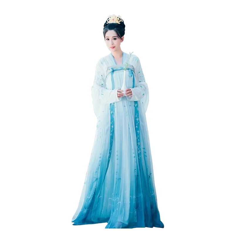 Женское китайское платье hanfu традиционное для девочек костюм Тан лето