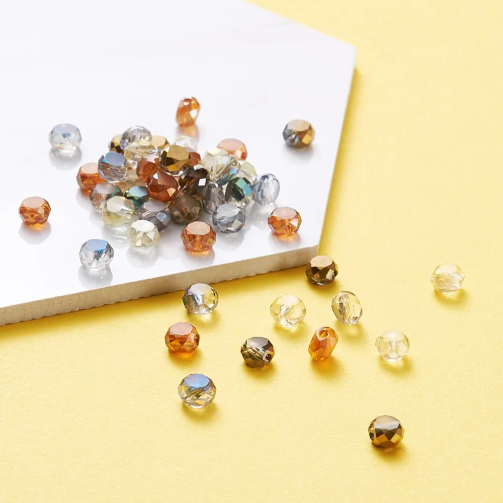 Faceted Flat Round Electroplate Glass Beads 4x3mm for Necklaces Making DIYMixed Color,Hole: 1mm,100pcs
Faceted Flat Round Electroplate Glass Beads 4x3mm for Necklaces Making DIYMixed Color,Hole: 1mm,100pcs