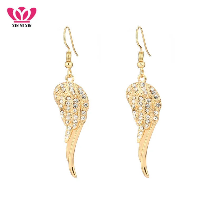 2020 New Angel Wing Feather Crystal Drop Earrings For Femme Hook Earring Gold Silver Color Pendientes Jewelry For Her Gifts
2020 New Angel Wing Feather Crystal Drop Earrings For Femme Hook Earring Gold Silver Color Pendientes Jewelry For Her Gifts