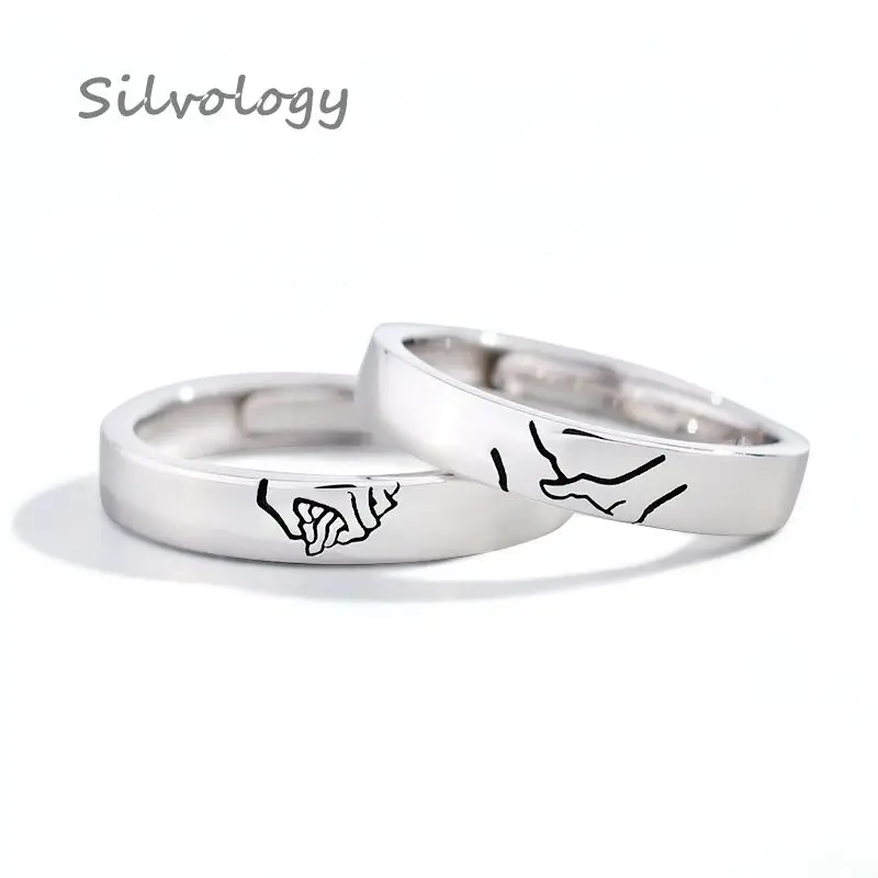 Silvology 925 Sterling Silver Original Hold Hand Couple Ring Silver 925 Creative Texture Elegant Rings Festival Jewelry Gift New
Silvology 925 Sterling Silver Original Hold Hand Couple Ring Silver 925 Creative Texture Elegant Rings Festival Jewelry Gift New