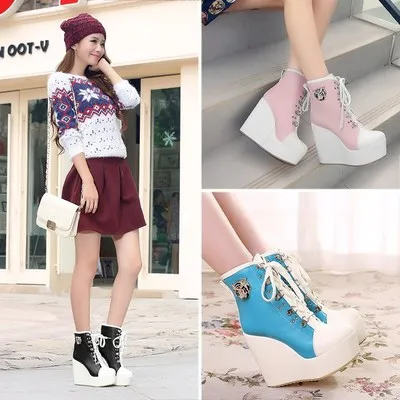 2019 New Autumn Casual Platform Student Shoes Hidden Wedge Invisible Heel Ankle Canvas Gril Shoes Women Shoes High Top Sneakers
2019 New Autumn Casual Platform Student Shoes Hidden Wedge Invisible Heel Ankle Canvas Gril Shoes Women Shoes High Top Sneakers