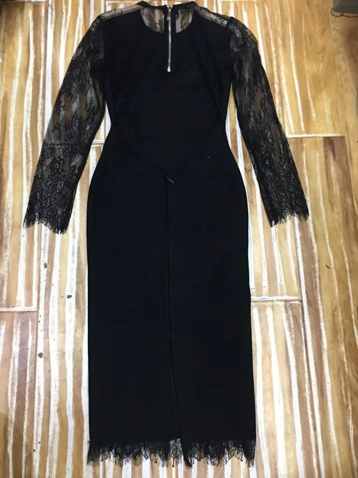 Newest Sexy Long Sleeve Black Lace Bandage Dress 2019 Designer Fashion Dress Vestido
Newest Sexy Long Sleeve Black Lace Bandage Dress 2019 Designer Fashion Dress Vestido