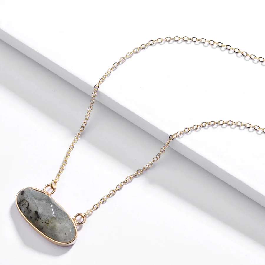 4 Color Faceted Natural Stone Labradorite Amazonite White Marble Stone Short Chain Pendant Necklaces
4 Color Faceted Natural Stone Labradorite Amazonite White Marble Stone Short Chain Pendant Necklaces