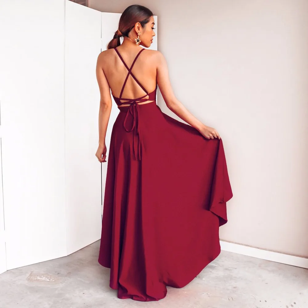 Robe De Soiree Deep V-neck Satin A-line Ladies Evening Dresses High-low Sexy Backless Customizable Women Evening Gowns
Robe De Soiree Deep V-neck Satin A-line Ladies Evening Dresses High-low Sexy Backless Customizable Women Evening Gowns