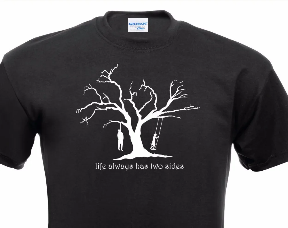 2019 Design Men's T-Shirt O T-Shirt Design T-Shirt Life is always on both sides of the Gothic punk black hanging Tee shirt
2019 Design Men's T-Shirt O T-Shirt Design T-Shirt Life is always on both sides of the Gothic punk black hanging Tee shirt