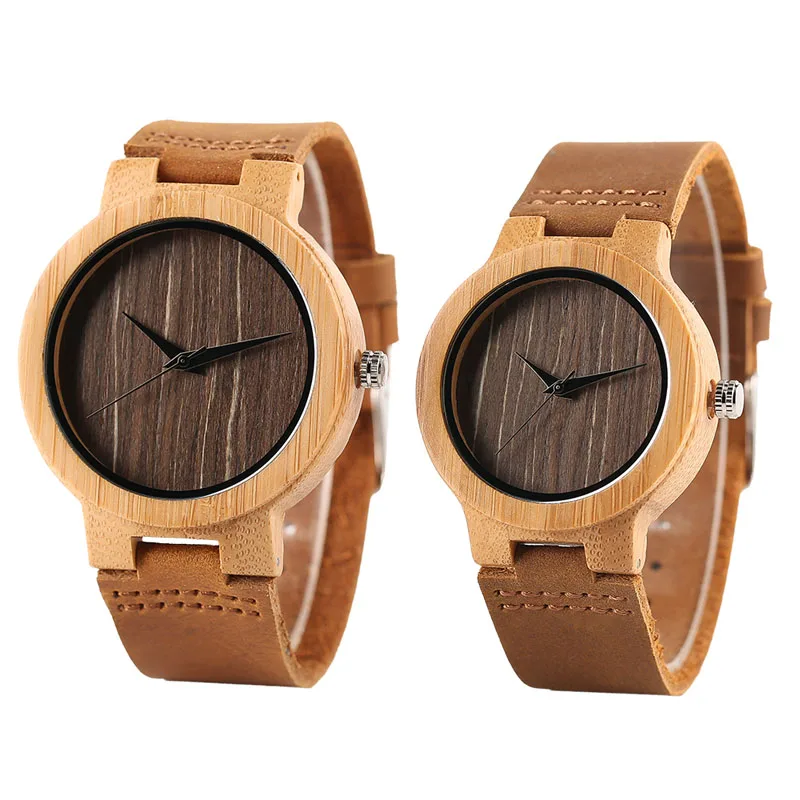 Handmade Wood Lover's Watches Minimalist Men Women Top Bamboo Wooden Quartz-watch Brown Genuine Leather Band for Couple Creative
Handmade Wood Lover's Watches Minimalist Men Women Top Bamboo Wooden Quartz-watch Brown Genuine Leather Band for Couple Creative