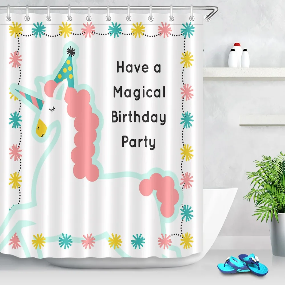 72'' Bathroom Waterproof Fabric Shower Curtain Polyester 12 Hooks Bath Accessory Sets Cute Unicorn Have A Magic Birthday Party
72'' Bathroom Waterproof Fabric Shower Curtain Polyester 12 Hooks Bath Accessory Sets Cute Unicorn Have A Magic Birthday Party