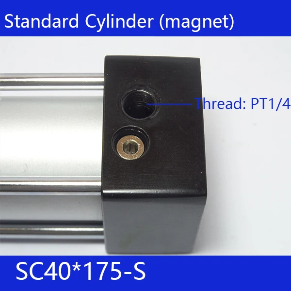 

SC40*175-S 40mm Bore 175mm Stroke SC40X175-S SC Series Single Rod Standard Pneumatic Air Cylinder SC40-175-S