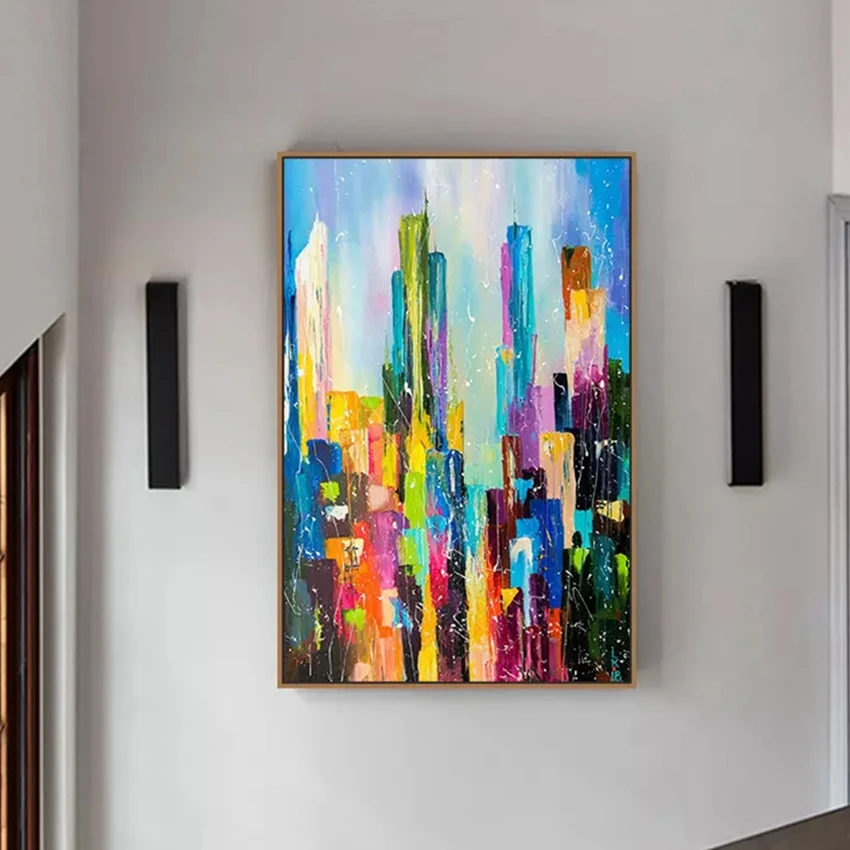 Abstract Colorful Hand Painted Abstract City Oil Painting Artwork Modern Canvas Handmade Unframed Oi Painting Living Room Decor
Abstract Colorful Hand Painted Abstract City Oil Painting Artwork Modern Canvas Handmade Unframed Oi Painting Living Room Decor
