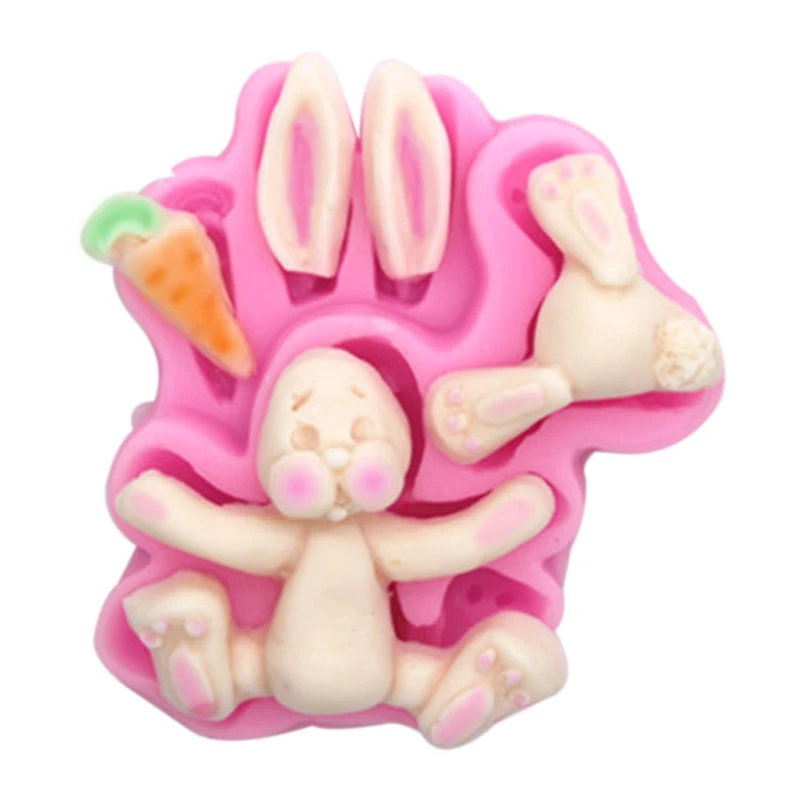 3D кролик Пасхальный силиконовая форма для кексов Топпер искусственное печенье