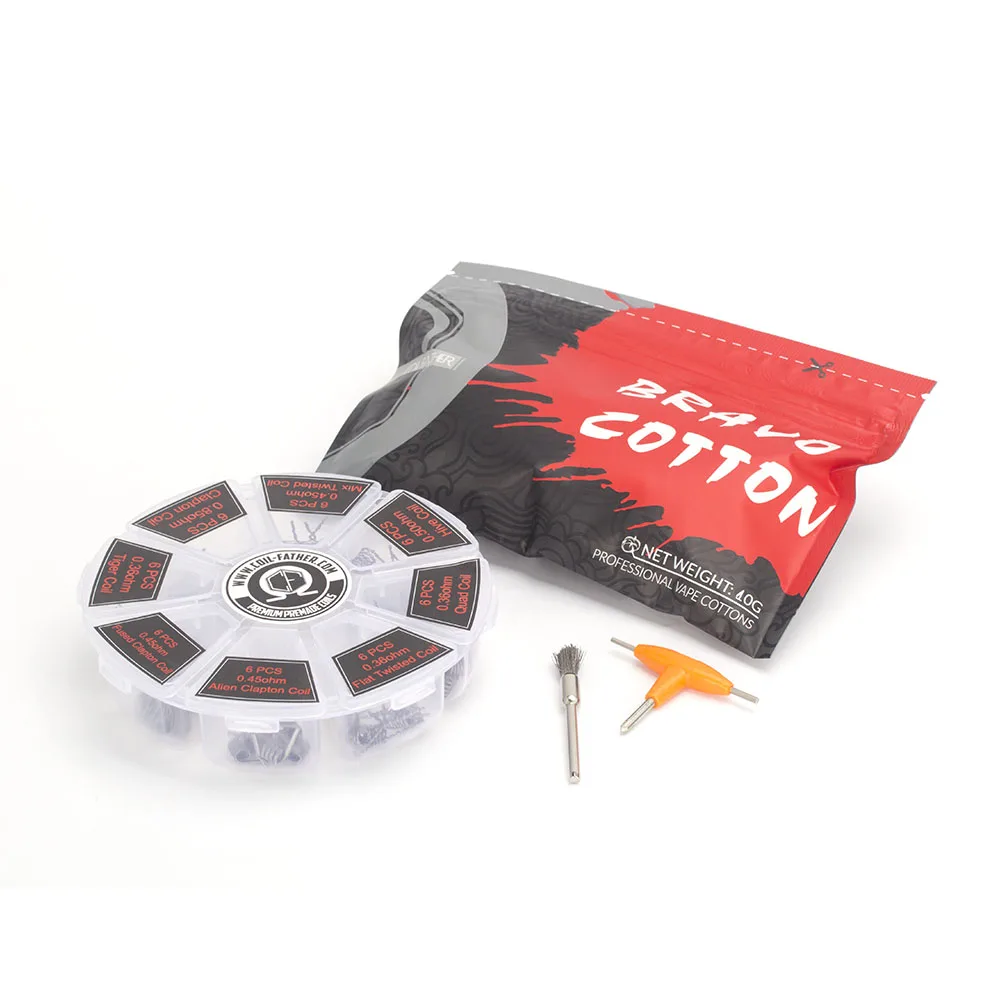 Coil Father 8 In 1 Coil Clapton Coil Alien Tiger Hive Quad Fused Wires Coil Brusher T Screwdriver Bravo Cotton E Cigarette
Coil Father 8 In 1 Coil Clapton Coil Alien Tiger Hive Quad Fused Wires Coil Brusher T Screwdriver Bravo Cotton E Cigarette