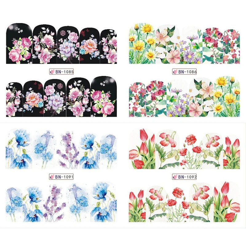 1pcs Black Full Cover Nail Water Transfer Sticker blue pink flower Decal Sliders for Nail Art Decoration Tattoo BN1081-1092
1pcs Black Full Cover Nail Water Transfer Sticker blue pink flower Decal Sliders for Nail Art Decoration Tattoo BN1081-1092
