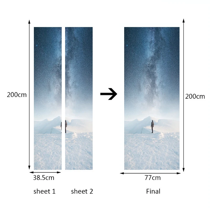 2pcs/set Winter Snow Door Stickers Landscape Style Wallpaper Bedroom Living Room Scenery Waterproof Decals Home Decor
2pcs/set Winter Snow Door Stickers Landscape Style Wallpaper Bedroom Living Room Scenery Waterproof Decals Home Decor