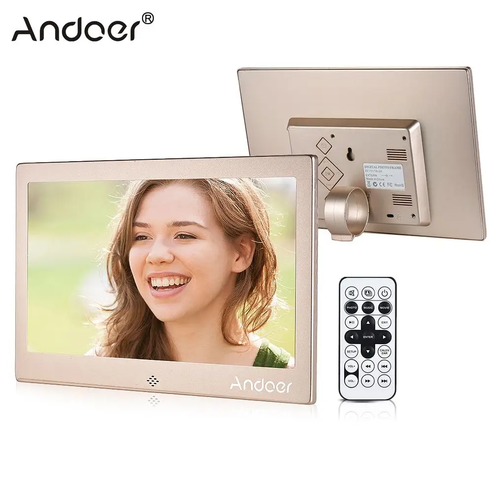 Andoer 10 "светодиодный цифровой фоторамка 720P видео/музыка/календарь/часы/TXT плеер