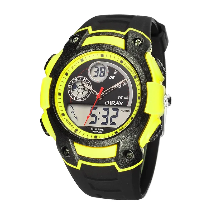 DIRAY Fashion Dual Display Sport Watches Waterproof Silicone Digital Watch Men Watch Hour Clock relogio masculino reloj hombre
DIRAY Fashion Dual Display Sport Watches Waterproof Silicone Digital Watch Men Watch Hour Clock relogio masculino reloj hombre