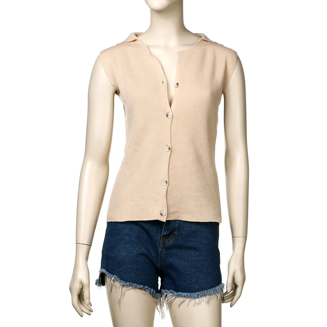 Women Sleeveless T-Shirt Korean Slimming Loose Knitted Solid Khaki Womens Outwear T Shirts 2019 Ladies Button Casual T Shirts
Women Sleeveless T-Shirt Korean Slimming Loose Knitted Solid Khaki Womens Outwear T Shirts 2019 Ladies Button Casual T Shirts