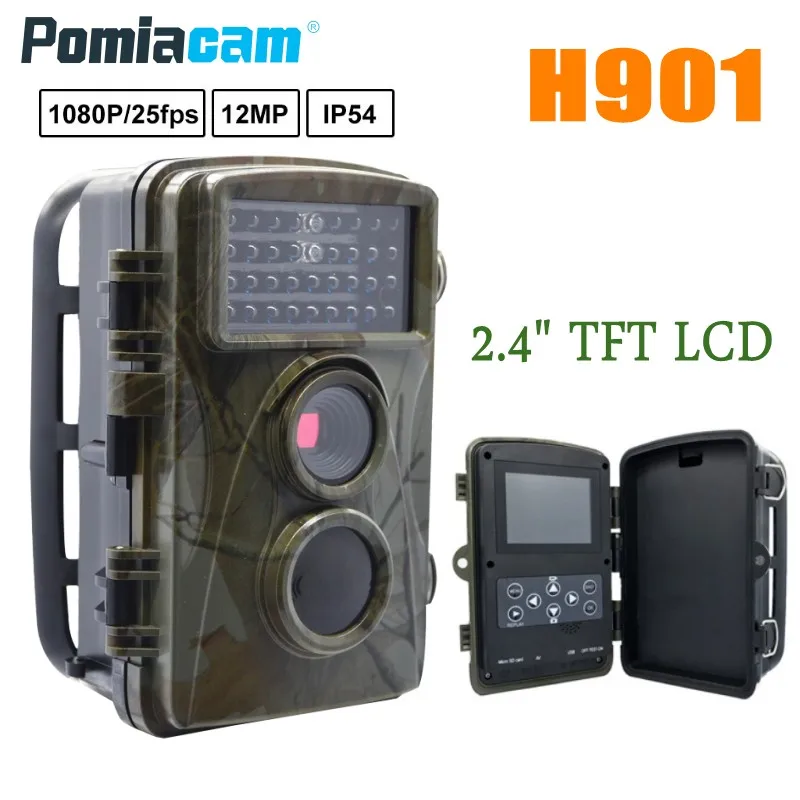 2.4 inch LCD 12MP 1080P H901 Trail Camera Hunting Camera Outdoor Wildlife Scouting Camera with PIR Sensor Infrared Night Vision
2.4 inch LCD 12MP 1080P H901 Trail Camera Hunting Camera Outdoor Wildlife Scouting Camera with PIR Sensor Infrared Night Vision