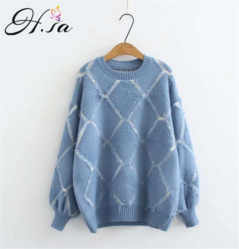 H.SA 2018 Women Oversized Pull Femme Oneck Argyle Sweater and Pullovers Winter New Chic Jumpers Christmas winter clothes women
H.SA 2018 Women Oversized Pull Femme Oneck Argyle Sweater and Pullovers Winter New Chic Jumpers Christmas winter clothes women