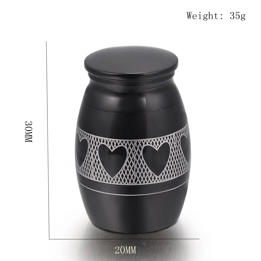 Wholesale or retail 30MM * 20MM 316L Stainless Stainless Cremation Urn Casket Hearts around Jar Pattern Printed Pet Ashes Urns
Wholesale or retail 30MM * 20MM 316L Stainless Stainless Cremation Urn Casket Hearts around Jar Pattern Printed Pet Ashes Urns