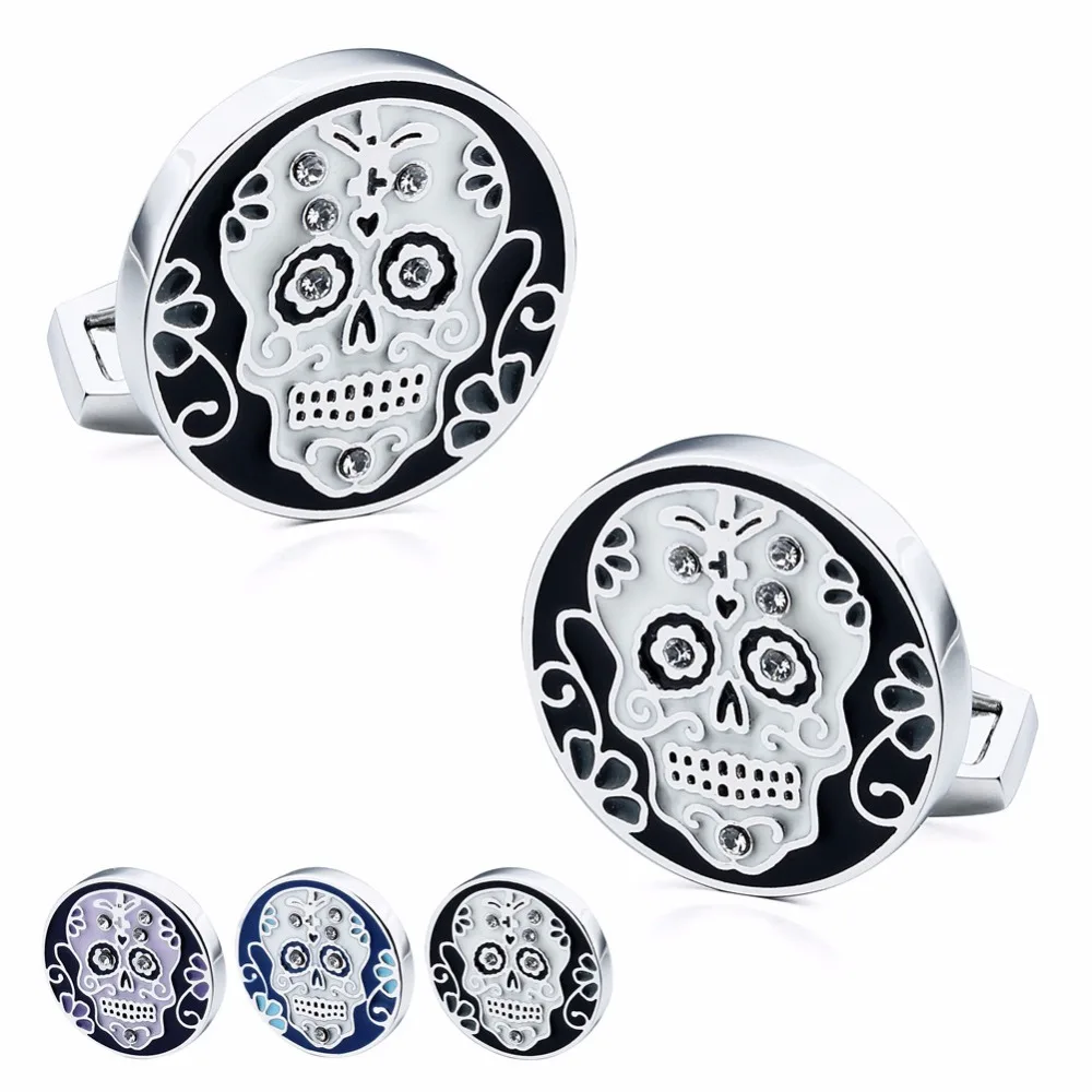 HAWSON Enamel Crystal Cufflinks for Men Skull French Shirt Accessories Cuff Button Wedding Party Jewelry 3 Colors Available
HAWSON Enamel Crystal Cufflinks for Men Skull French Shirt Accessories Cuff Button Wedding Party Jewelry 3 Colors Available