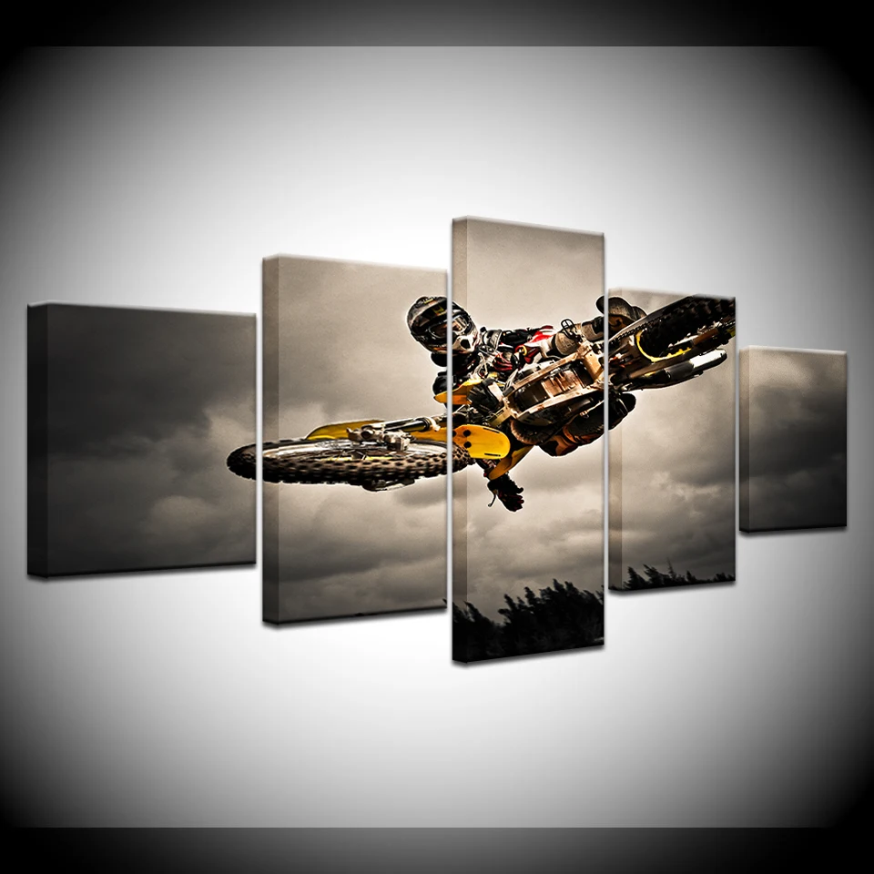 Motorcycle jumping movement photo 5 Panels Wallpapers modern Modular Poster art Canvas painting for Living Room Home Decor
Motorcycle jumping movement photo 5 Panels Wallpapers modern Modular Poster art Canvas painting for Living Room Home Decor