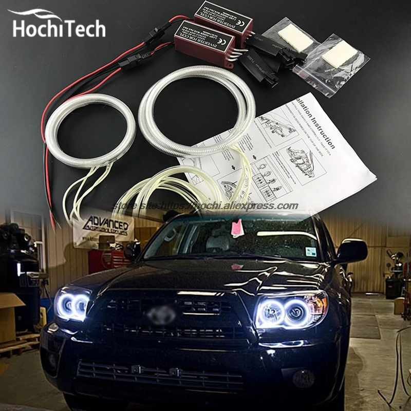 HochiTech ccfl комплект ангельских глаз белый 6000k гало кольца фары для Toyota 4runner 2006 2007 2008