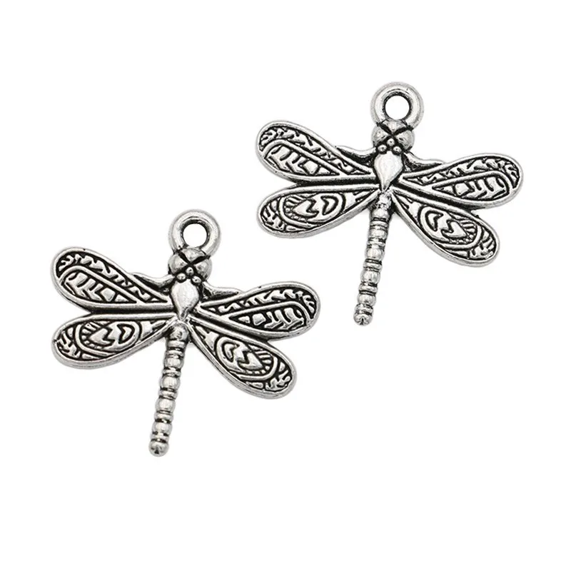 20pcs Tibetan Silver Plated Dragonfly Charms Pendants for Bracelet Jewelry Making DIY Handmade Craft 20x21mm
20pcs Tibetan Silver Plated Dragonfly Charms Pendants for Bracelet Jewelry Making DIY Handmade Craft 20x21mm