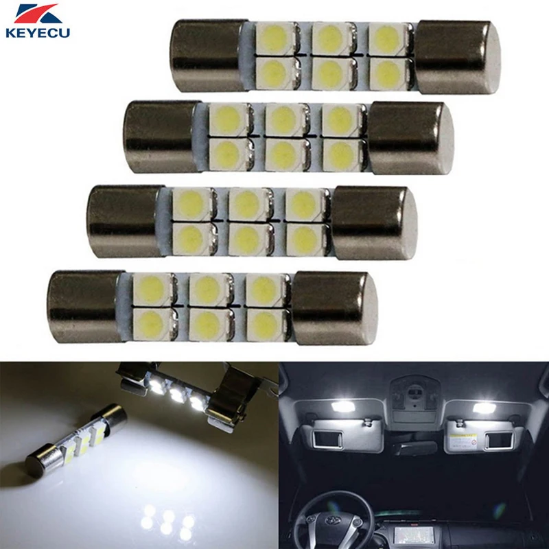 KEYECU 4 шт. белый 6-SMD 29 мм 3528 Светодиодные Сменные лампы для автомобиля солнцезащитный козырек переворачивается косметическое зеркало Интерьер лампы для чтения
KEYECU 4 шт. белый 6-SMD 29 мм 3528 Светодиодные Сменные лампы для автомобиля солнцезащитный козырек переворачивается косметическое зеркало Интерьер лампы для чтения