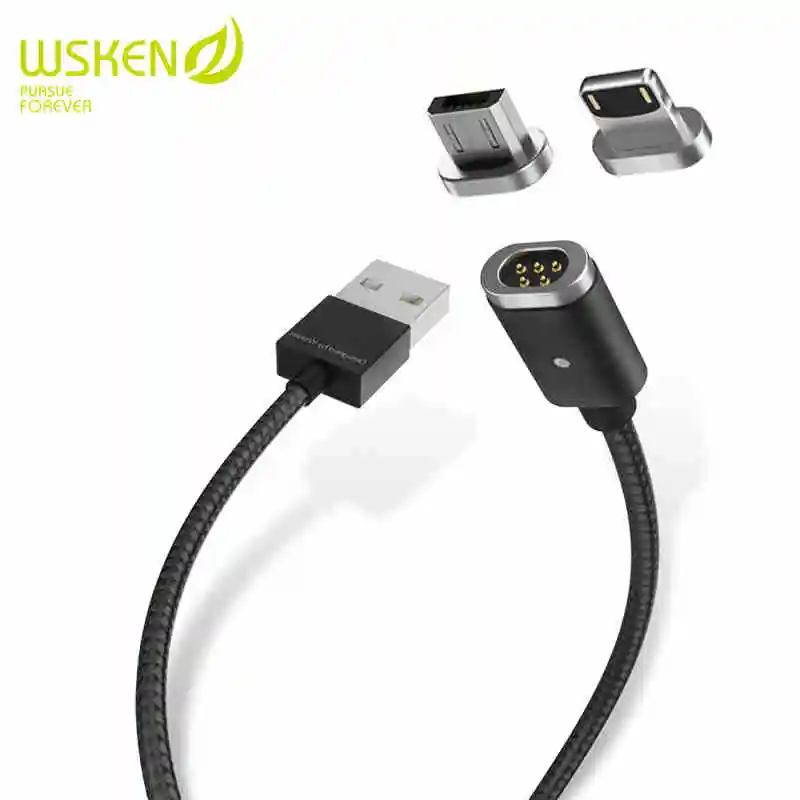 Фото WSKEN Mini 2 Магнитный Micro USB кабель зарядное устройство для iPhone Samsung двойная