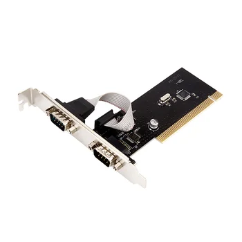 PCI To 2 Ports COM 9 Pin Serial Series RS232 Card Adapter forWin 7 VISTA XP Linux FO With CD Driver DB9 Serial Port Connectors