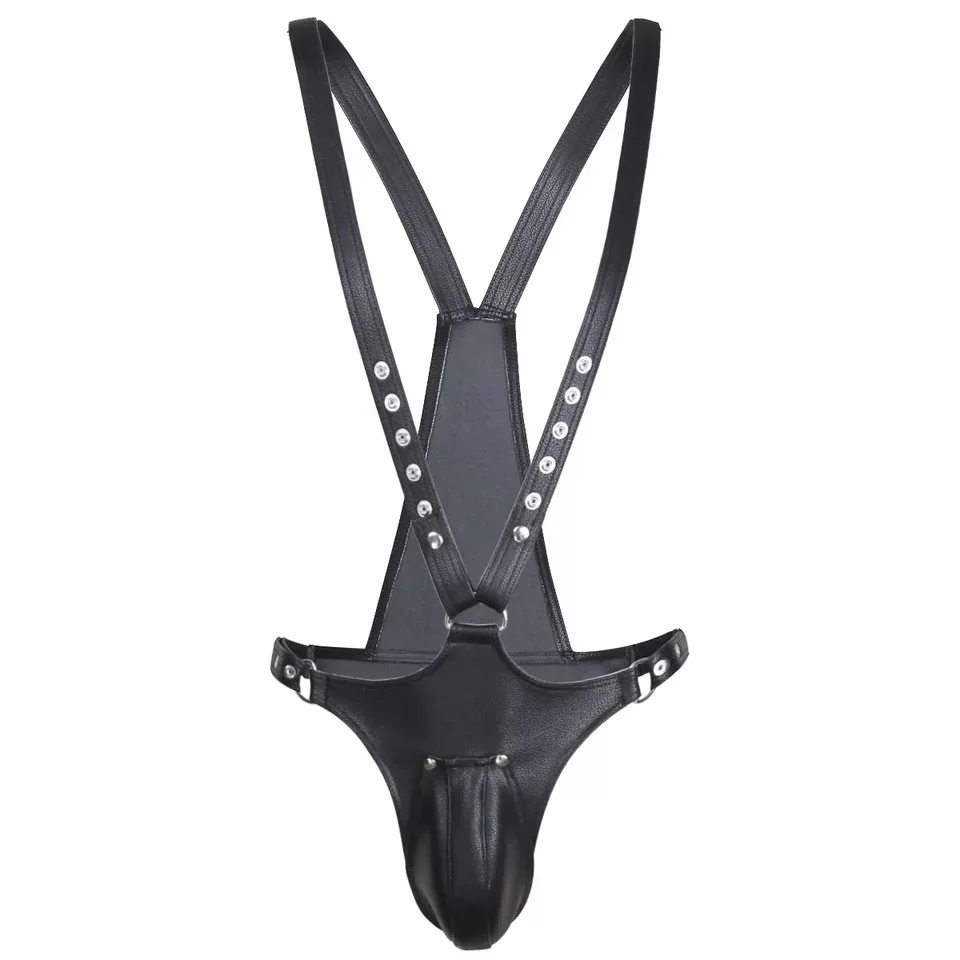 Men's Sexy Faux Leather Style Mankini Suspender Bikini Sling Swimsuit Slingshot Costume Body Suit
Men's Sexy Faux Leather Style Mankini Suspender Bikini Sling Swimsuit Slingshot Costume Body Suit