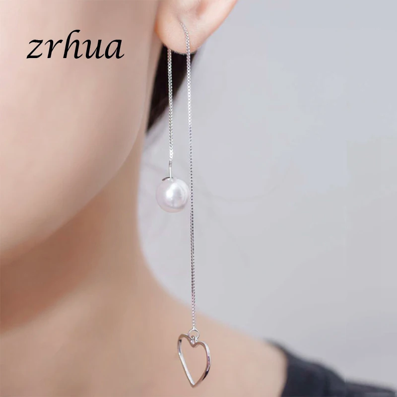 ZRHUA 2018 New Vintage 925 Sterling Silver Dangle Earrings Silver Drop Brincos For Women Long Line Jewelry Pearls for Wedding
ZRHUA 2018 New Vintage 925 Sterling Silver Dangle Earrings Silver Drop Brincos For Women Long Line Jewelry Pearls for Wedding