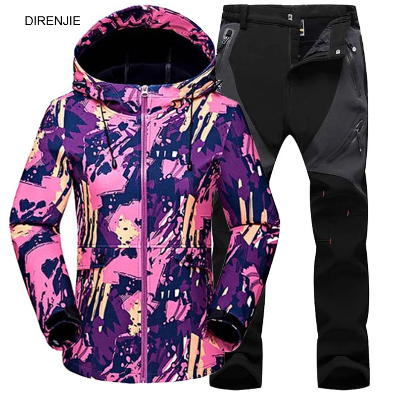 Women's Winter Outdoor Sports Suits Hiking Trekking Fishing Camouflage Warm Waterproof Fleece Jacket +Soft Shell Pants 2pcs Sets
Women's Winter Outdoor Sports Suits Hiking Trekking Fishing Camouflage Warm Waterproof Fleece Jacket +Soft Shell Pants 2pcs Sets