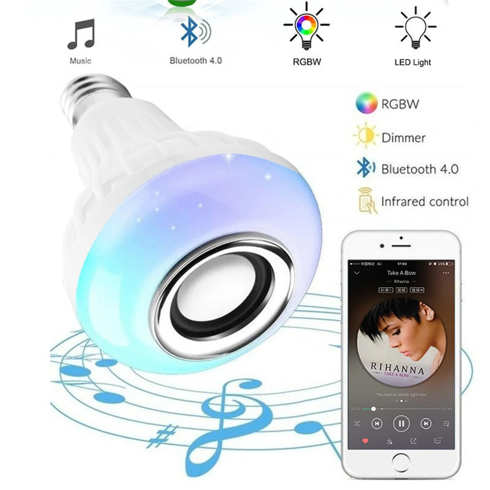 Приглушаемая умная RGB Беспроводная Bluetooth-Колонка E27 лампочка 220 В 12 Вт светодиодный музыкальный проигрыватель аудио пульт дистанционного уп...
Приглушаемая умная RGB Беспроводная Bluetooth-Колонка E27 лампочка 220 В 12 Вт светодиодный музыкальный проигрыватель аудио пульт дистанционного уп...