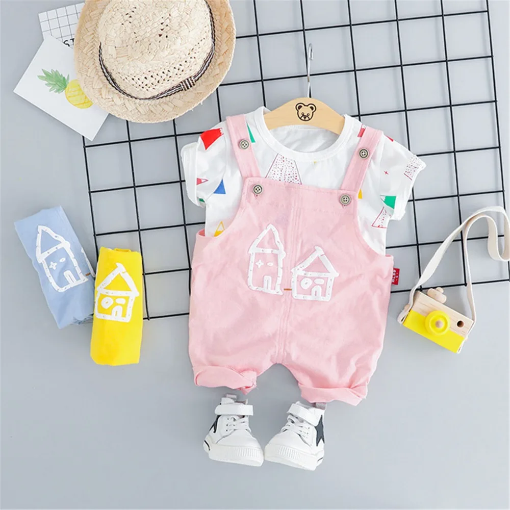 Baby Girl's Short Sleeve Colorful T-shirts+Solid Color Cute Strap Pants 2PCS Clothing Sets Casual Baby Girl's Summer Sets
Baby Girl's Short Sleeve Colorful T-shirts+Solid Color Cute Strap Pants 2PCS Clothing Sets Casual Baby Girl's Summer Sets
