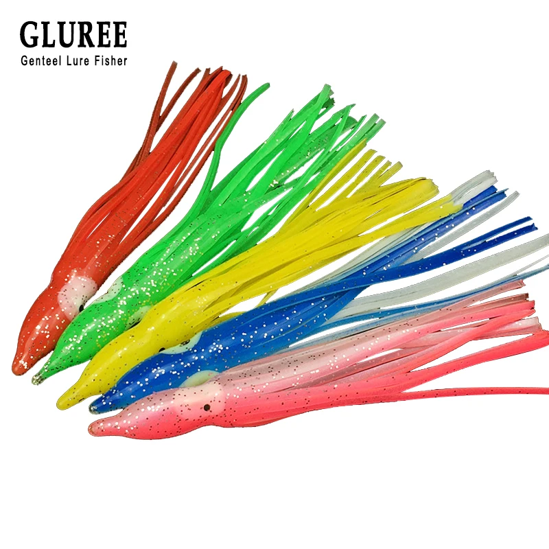 GLUREE1Pcs рыболовные приманки ПВХ осьминог Кальмар юбки Спиннер искусственная