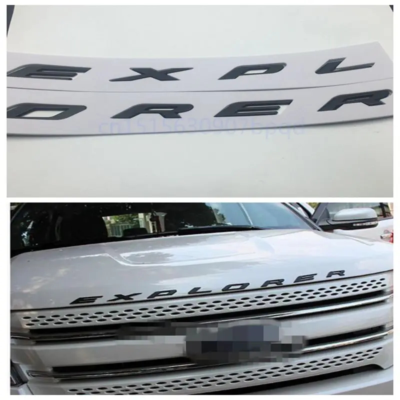 Для 2011 2012 2013 2014 2015 2016 Ford Sport Explorer буквы капюшон Эмблема Серебряный Хром черная