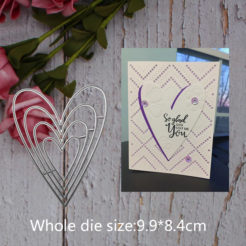 Metal steel frames Cutting Dies 4pcs new love heart DIY Scrap booking Photo Album Embossing paper Cards9.9*8.4cm
Metal steel frames Cutting Dies 4pcs new love heart DIY Scrap booking Photo Album Embossing paper Cards9.9*8.4cm