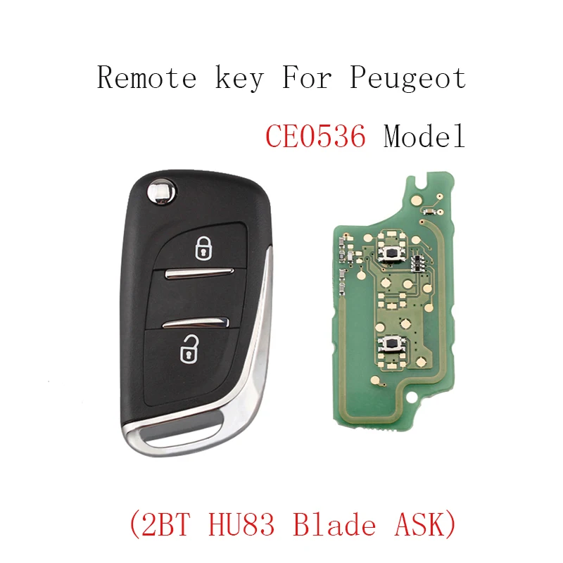 2 кнопки 433 МГц PCF7961 транспондер чипы дистанционного Fob ключ для Peugeot 207 307 308 407