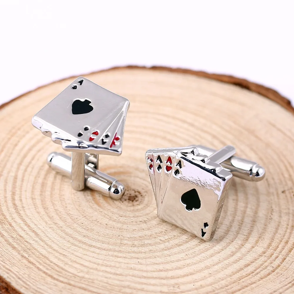 

H&F 4A poker cufflinks male French shirt cuff links Cards Design cufflink Fashion for men's Jewelry Gift HF002