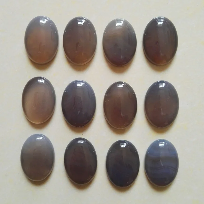 

Wholesale 12pcs/lot 25mmx18mm Natural gray onyx stone beads Oval CAB CABOCHON teardrop Free shipping