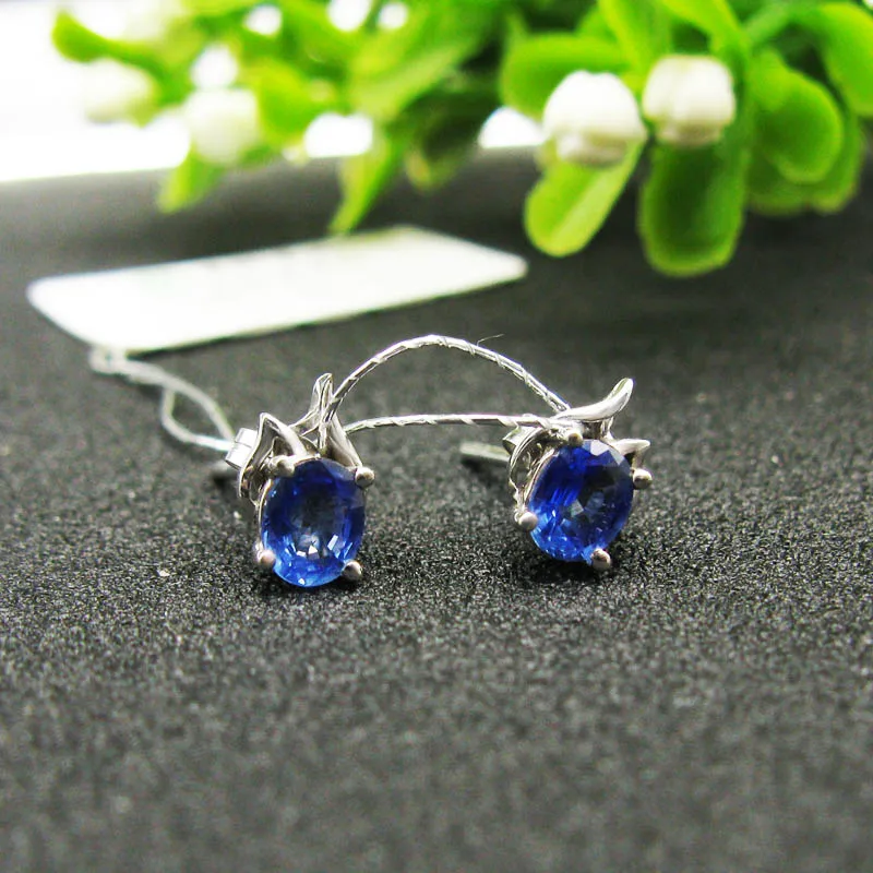 LANZYO 18K White gold sapphire Stud Earrings natural fine jewelry fashion gift trendy to send his girlfriend 00032483
LANZYO 18K White gold sapphire Stud Earrings natural fine jewelry fashion gift trendy to send his girlfriend 00032483