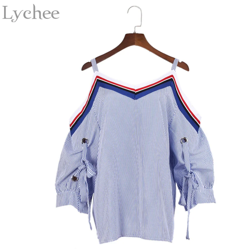 Lychee Sexy Summer Women Blouse Stripe Bow Tie V Neck Off Shoulder Lantern Sleeve Shirt Tops
Lychee Sexy Summer Women Blouse Stripe Bow Tie V Neck Off Shoulder Lantern Sleeve Shirt Tops