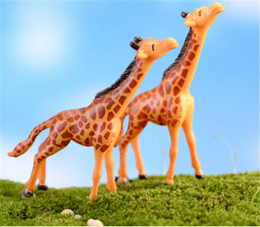 Фигурки африканских животных жираф фигурки семья жирафов однотонная модель из
