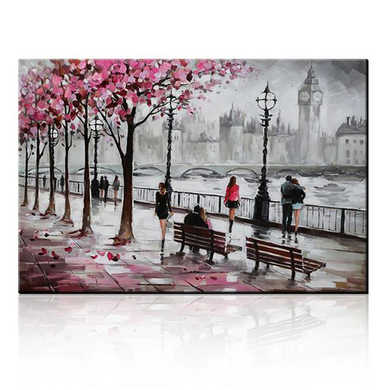 Modern 100% Hand-painted Oil Painting of City Streetscape on Canvas Wall Art Home Decoration Gift Stretched On Wooden
Modern 100% Hand-painted Oil Painting of City Streetscape on Canvas Wall Art Home Decoration Gift Stretched On Wooden
