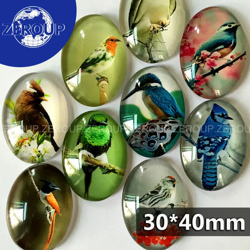 ZEROUP 30*40mm oval glass cabochon birds pictures mixed pattern fit base setting for jewelry embellishment flatback 10pcs/lot
ZEROUP 30*40mm oval glass cabochon birds pictures mixed pattern fit base setting for jewelry embellishment flatback 10pcs/lot
