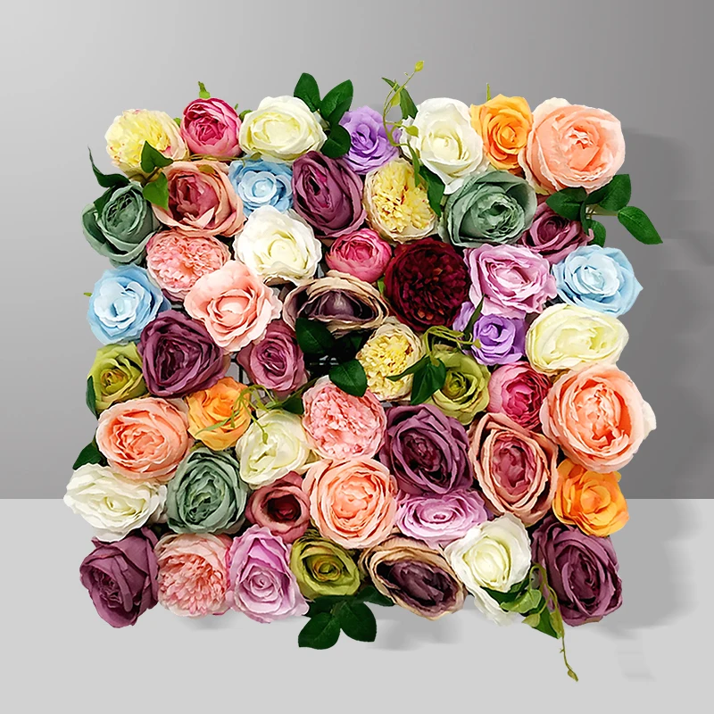

50x50 см искусственные шелковые розы пионы, картины цветы, 3D свадебный фон, настенные украшения, романтические поддельные цветы, сценический д...